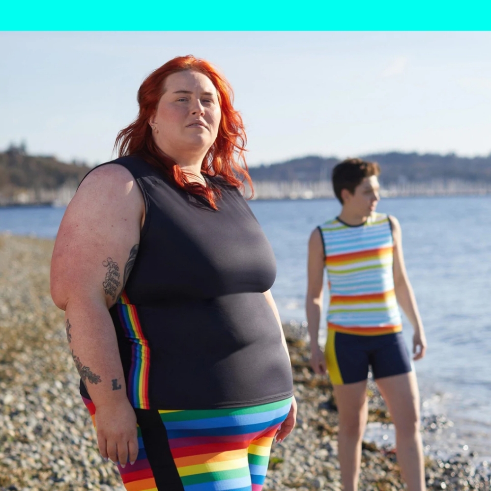 TomboyX Black and Rainbow Tank Top